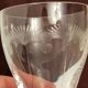 10 old cut glass glasses engraved palm decoration 1930
