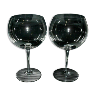 Baccarat 2 large crystal tasting glasses - 19 cm