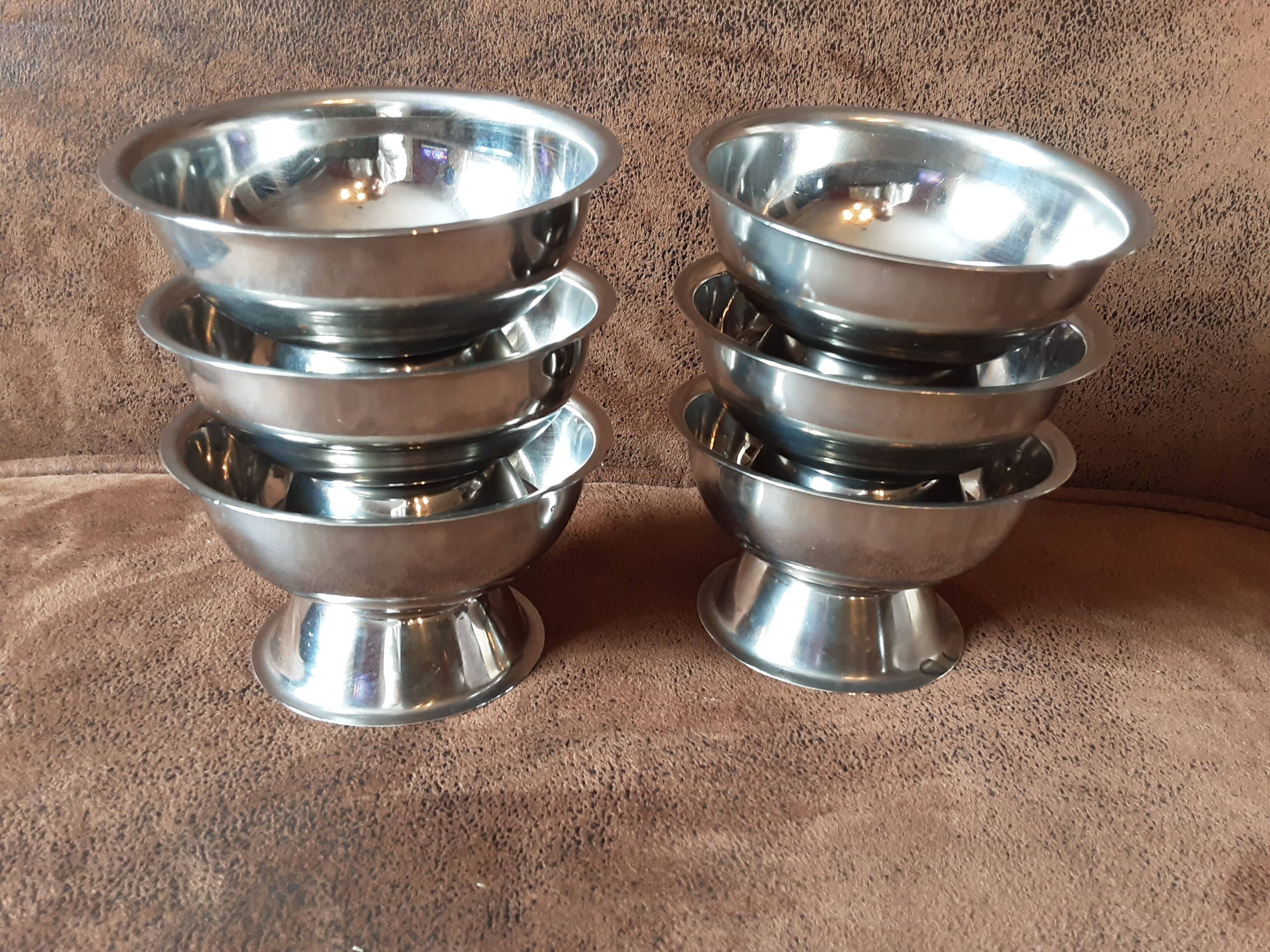 Lot de 6 coupes sur pied métal