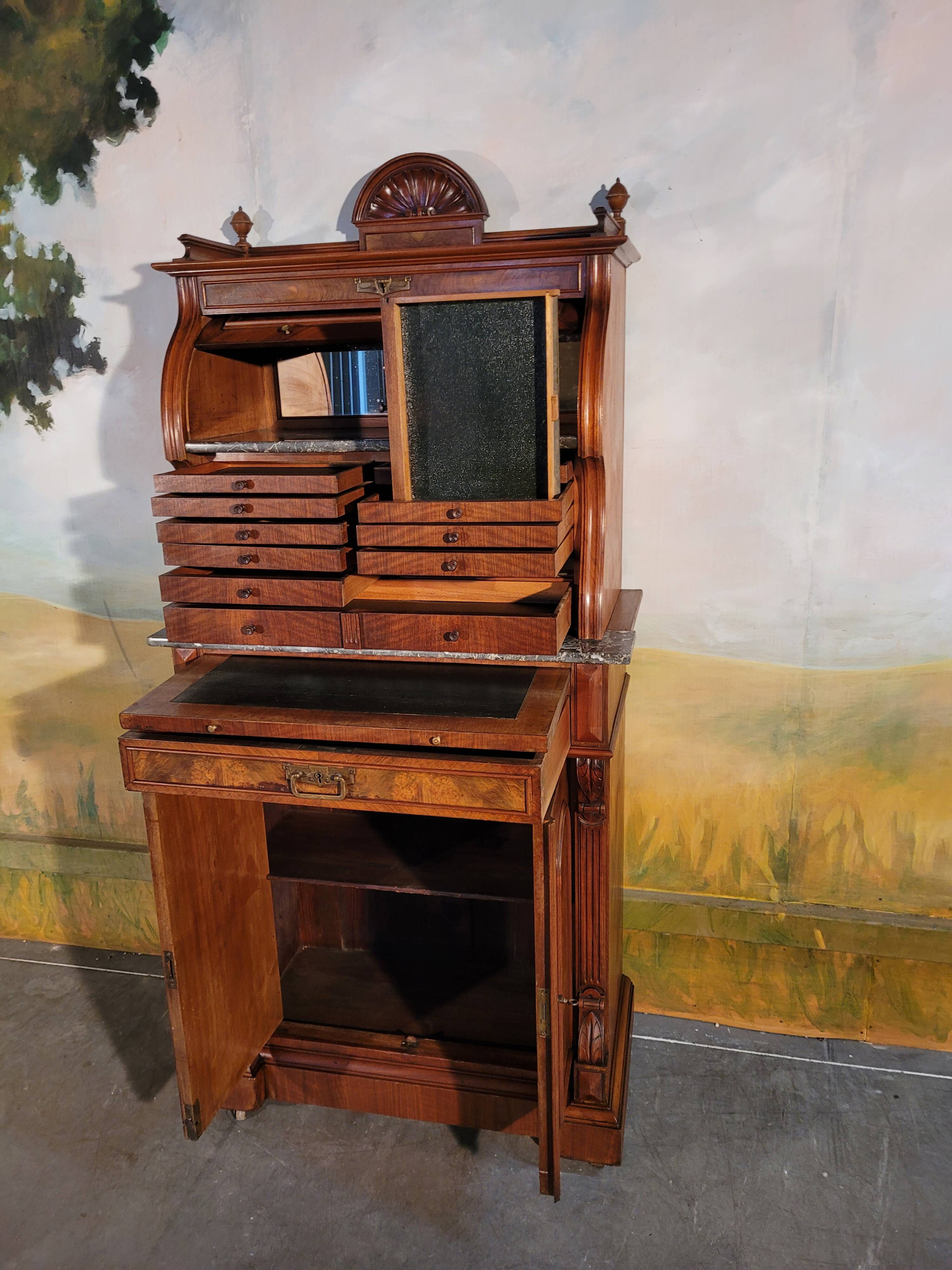 19th century two-body dentist's cabinet