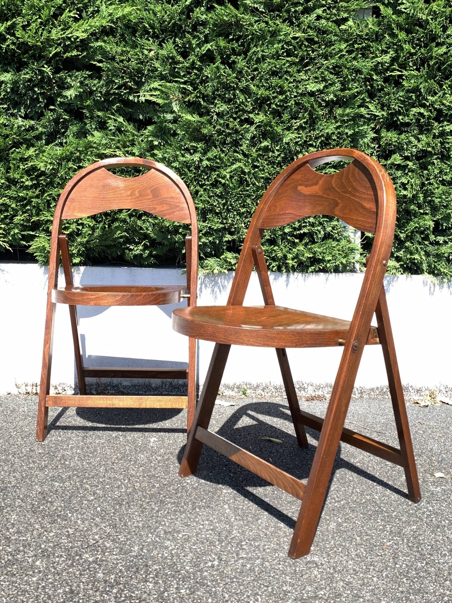 6 wooden folding chairs Stol Kamnik Yugoslavia design Zascitni Zhak