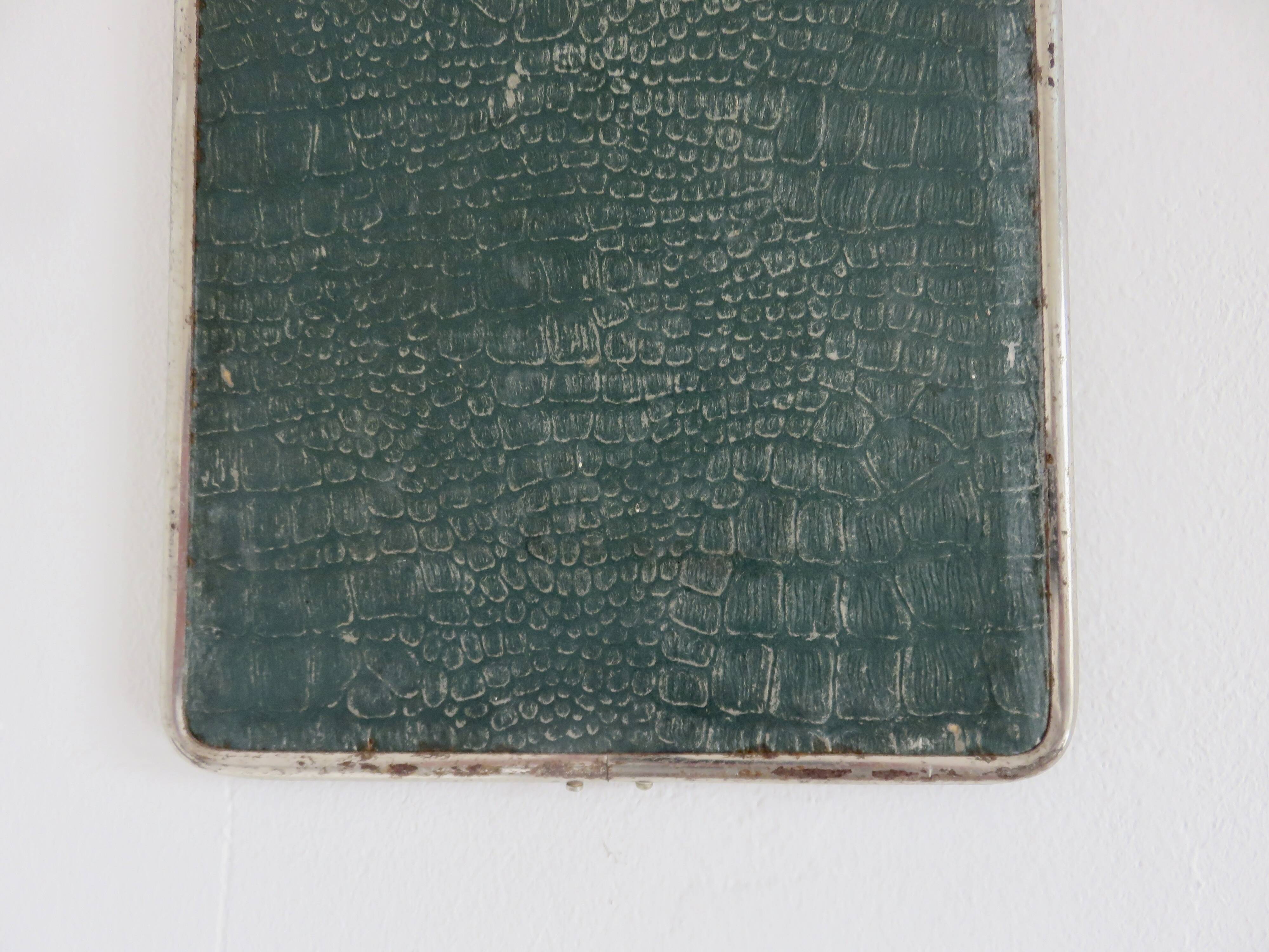 Antique vintage barber's mirror with chain, 1930s-40s