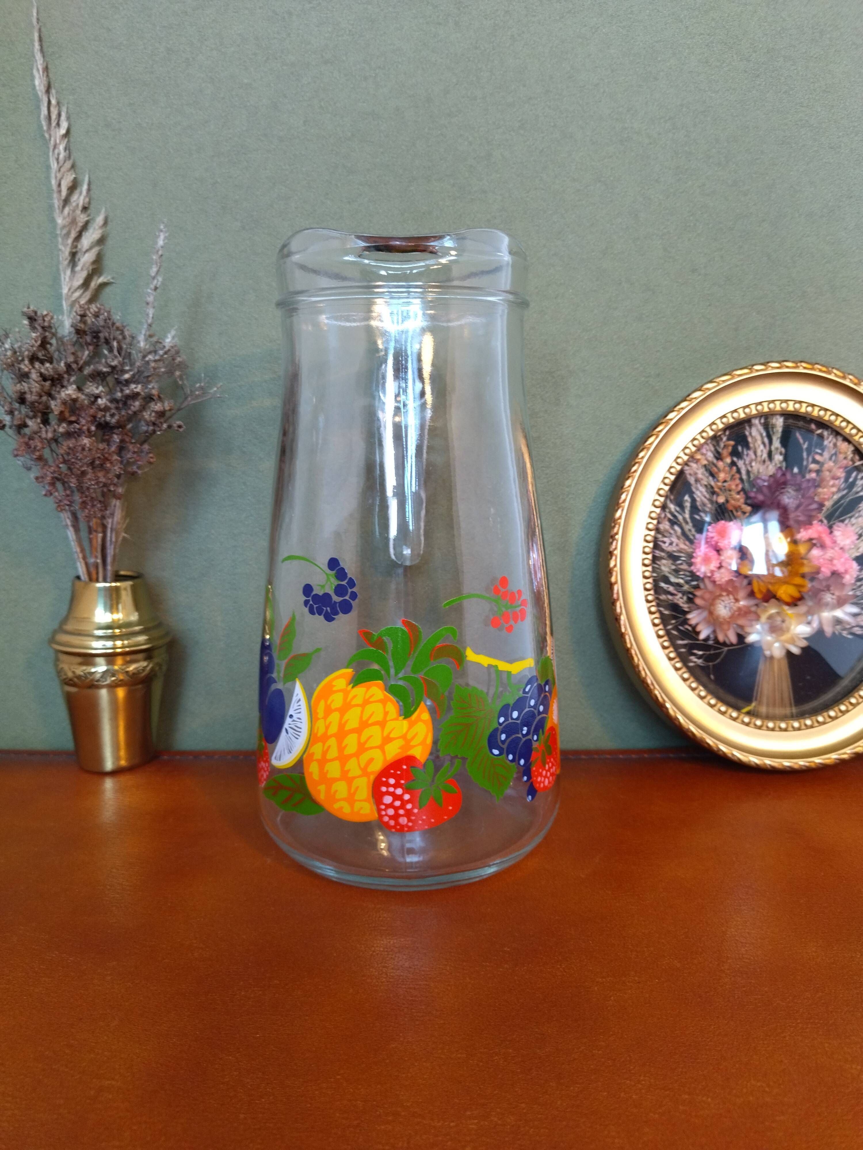 Pichet carafe à oreangeade Tutti frutti vintage