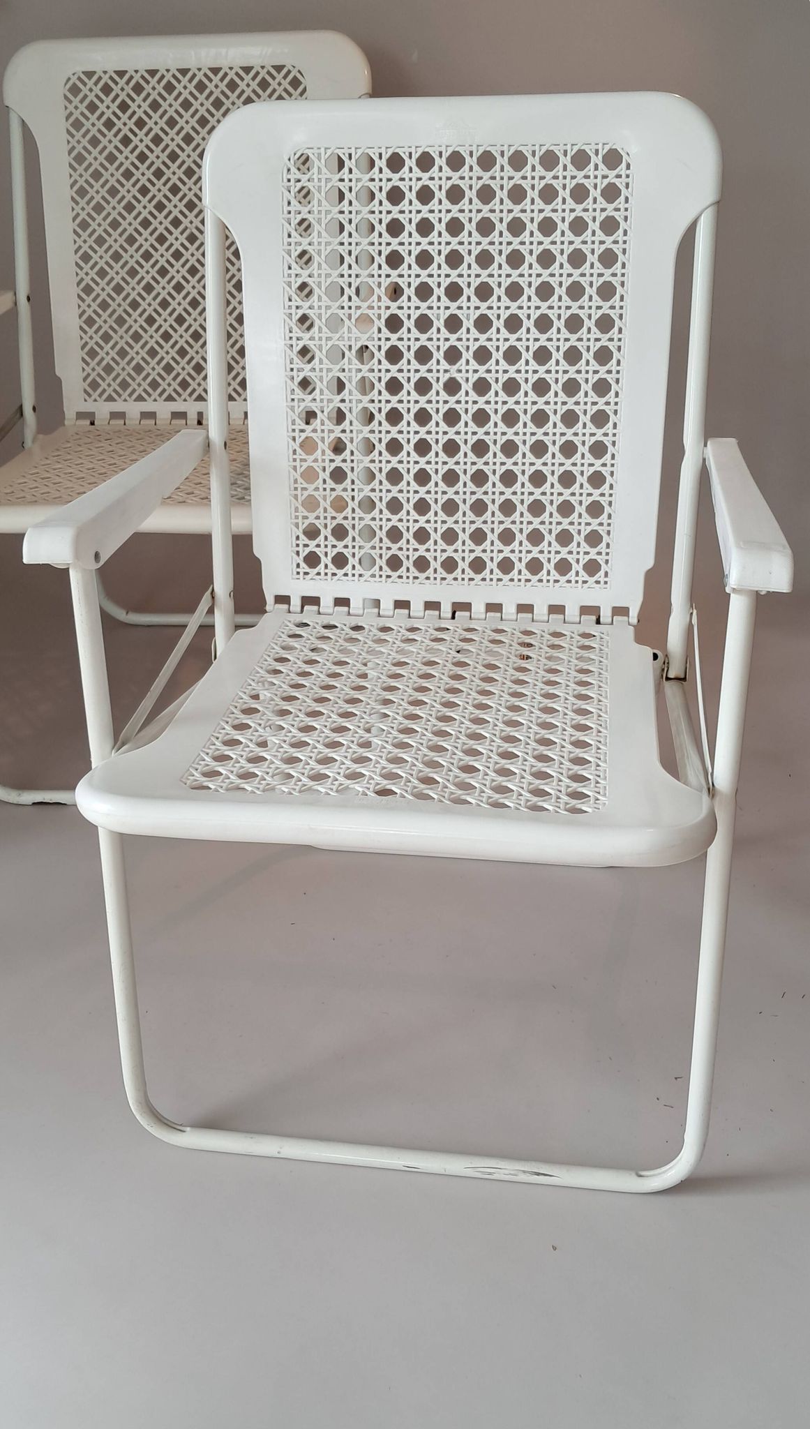 Two folding chairs 1960 Grand Soleil & Luigi Plebani Vintage.