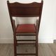 Folding chair wood and Skaï orange / vintage brown
