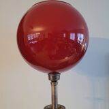 Floor lamp with tray and opaline glass globe