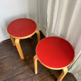 2 vintage Alvar Aalto E60 stools