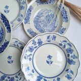 Vintage blue soup plates