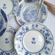 Vintage blue soup plates