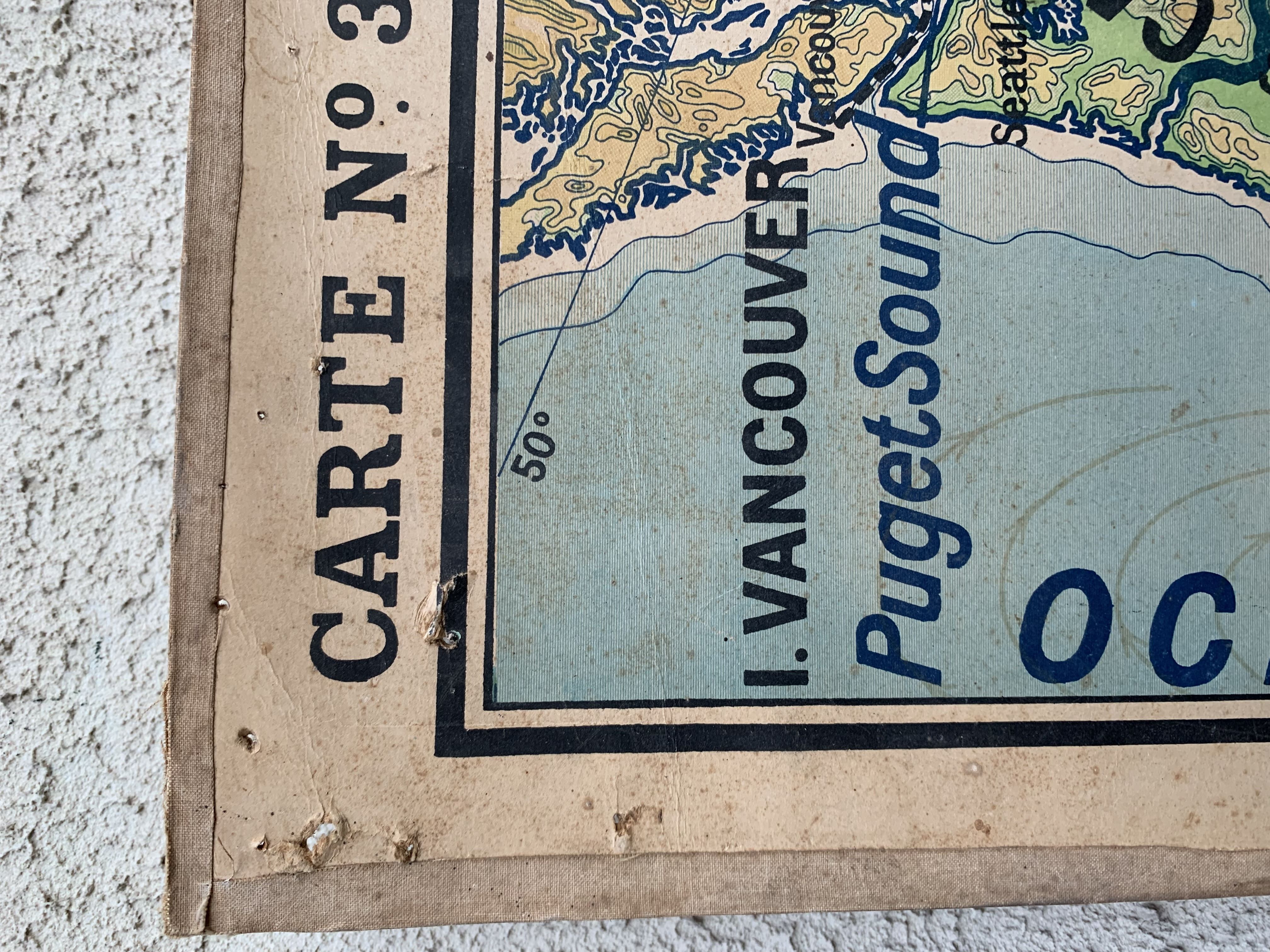 Vintage school map united states n°33 editions hatier by m.peyre