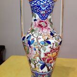 Vase amphore gien pivoines