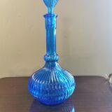Vintage blue fluted decanter