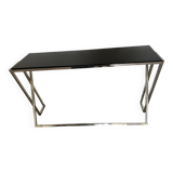 Designer console in glass and metal