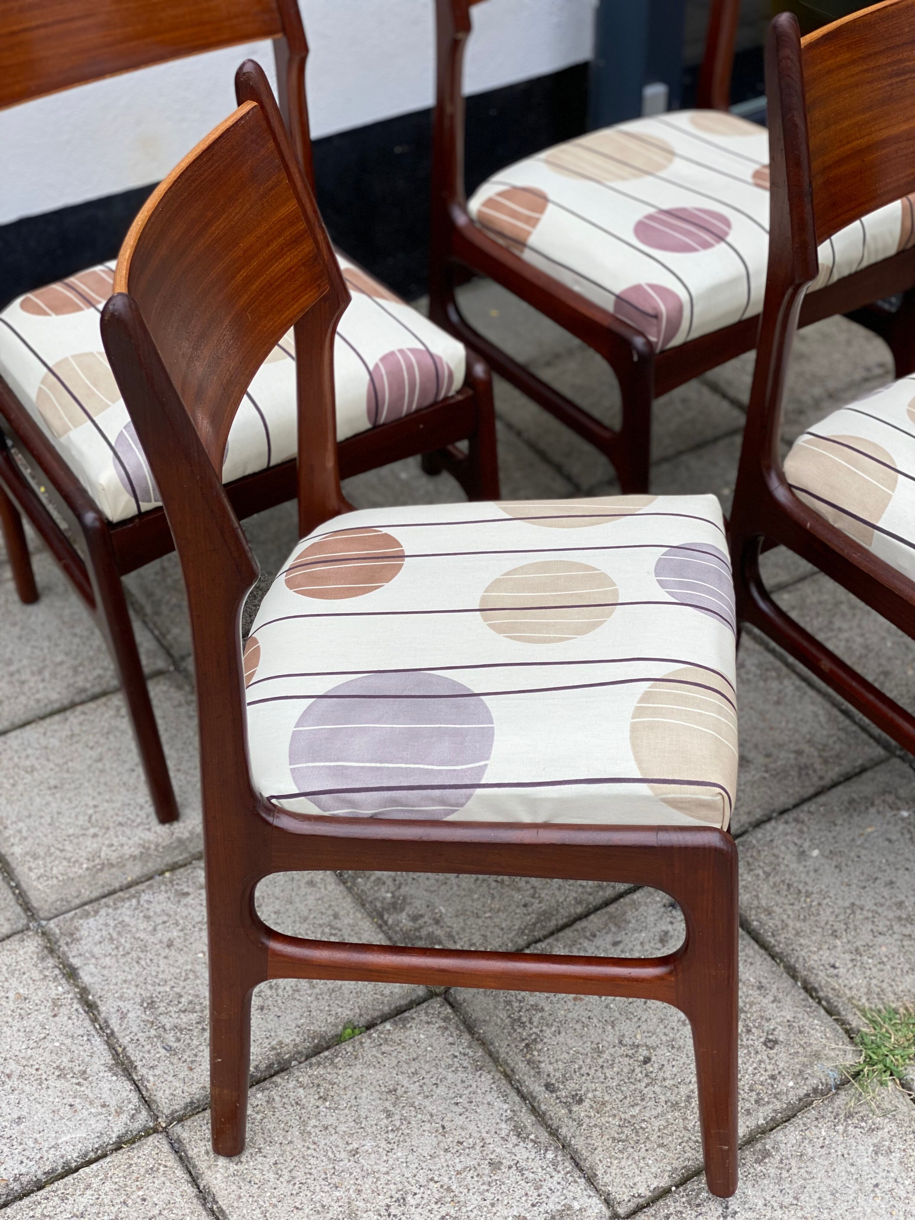 Set of 4 Vintage Teak Scandinavian Style Chairs