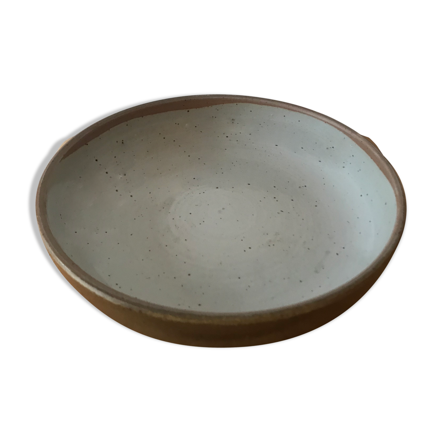 Hollow dish in enamelled sandstone