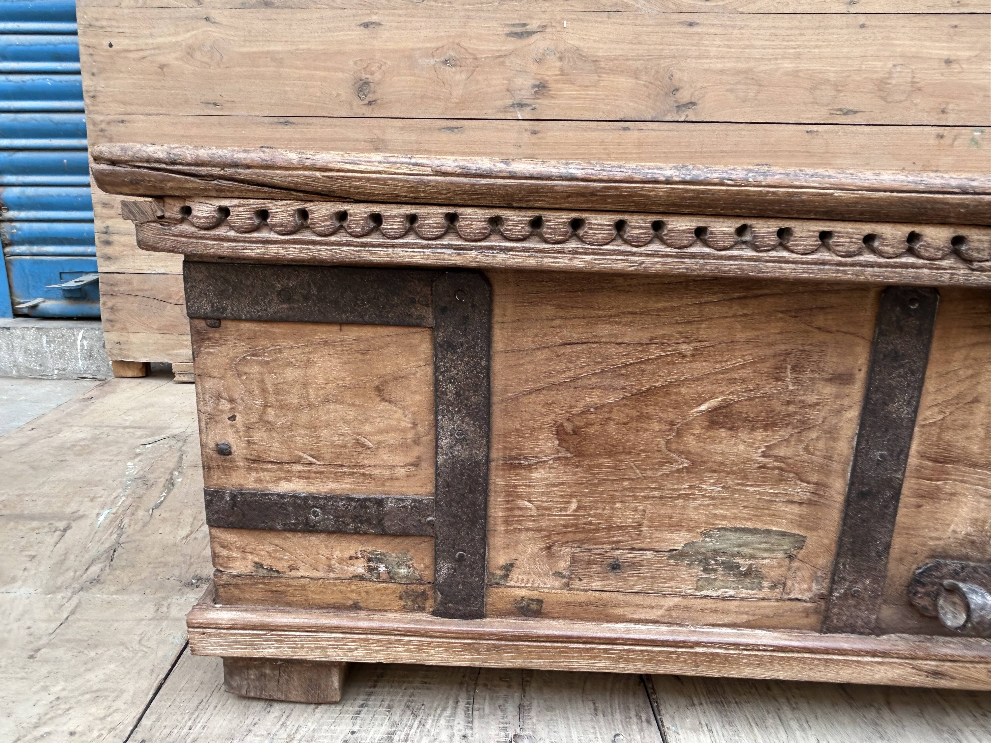 bench - teak chest from Burma with original fittings