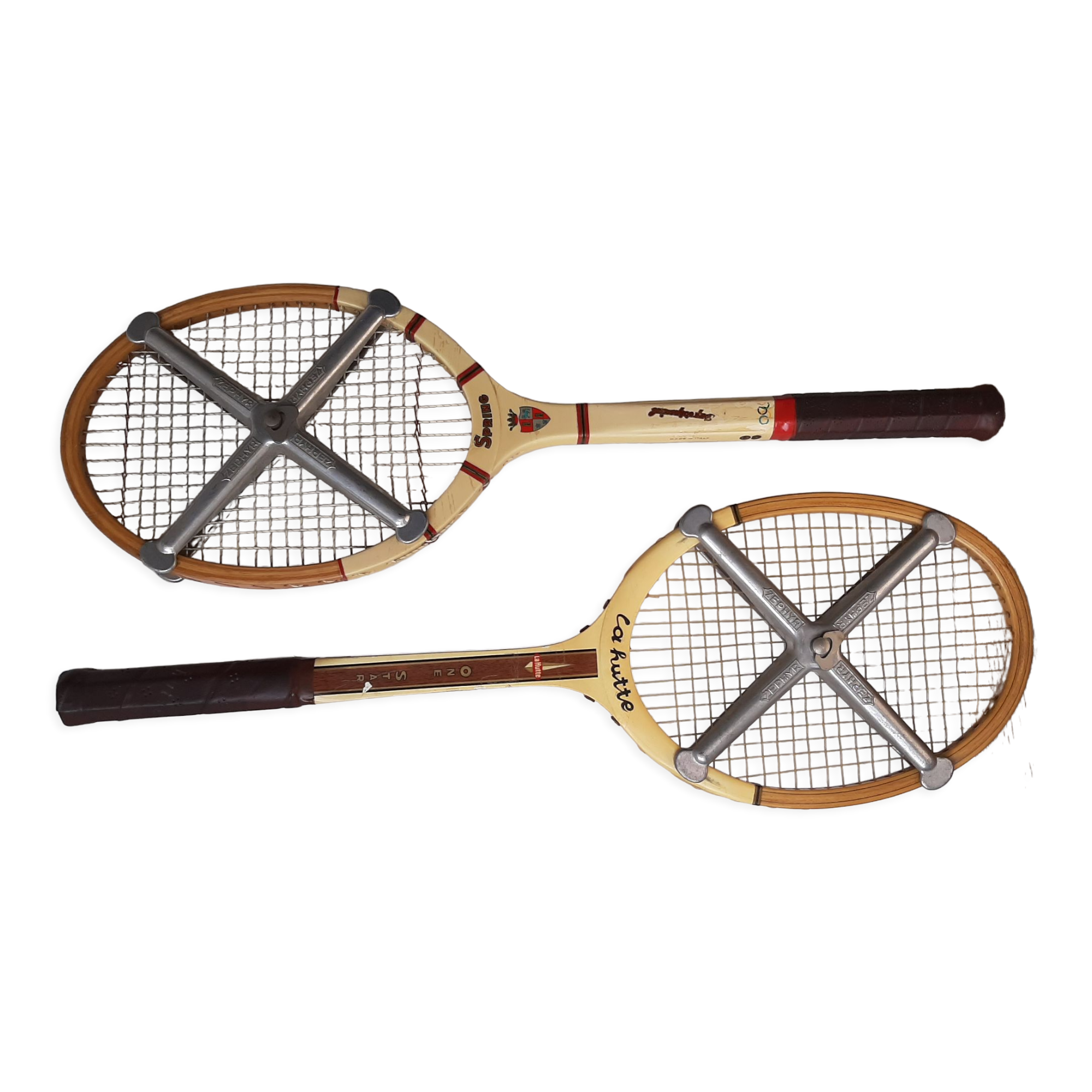 Set of 2 vintage wooden tennis rackets