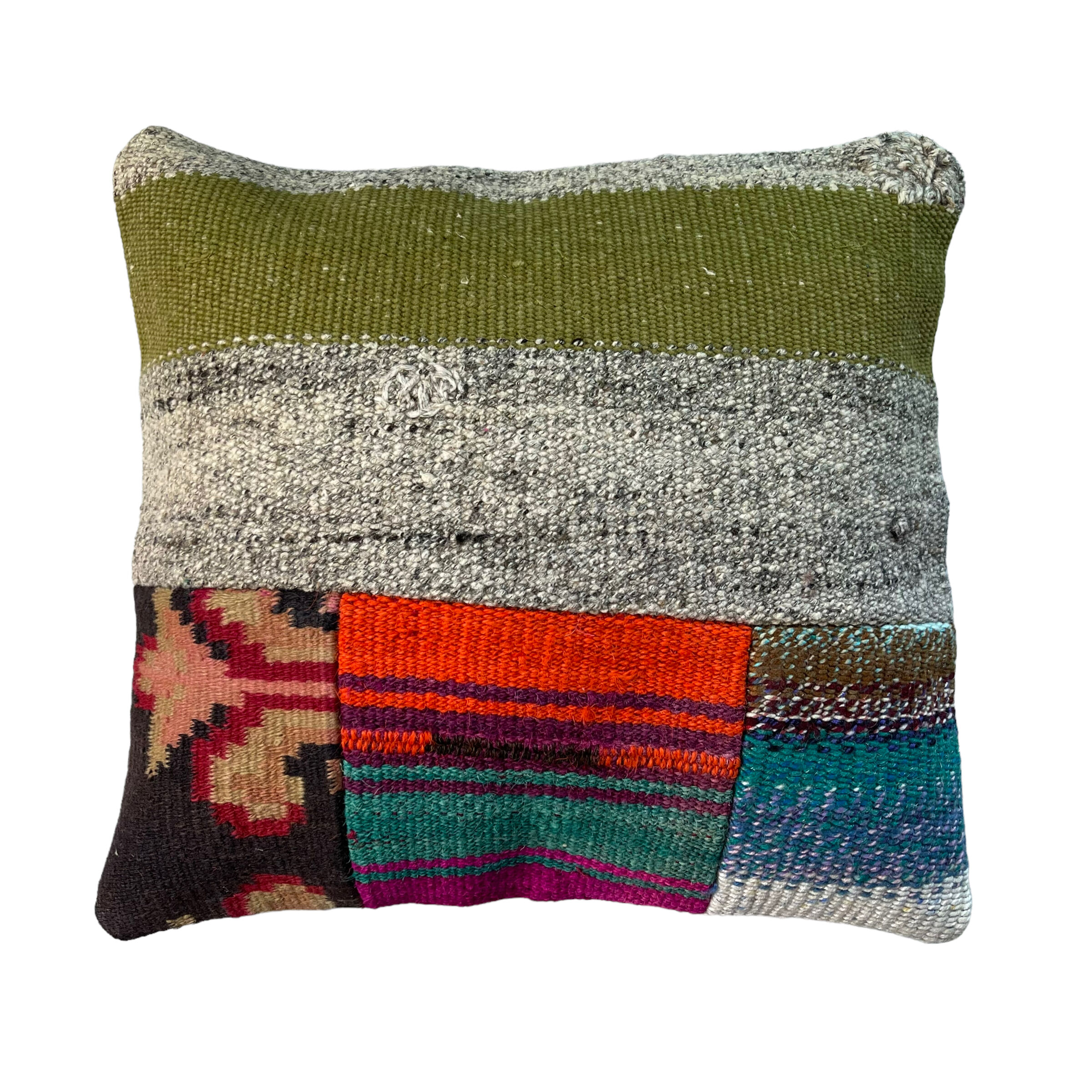 Vintage turkish kilim cushion cover, 40 x 40 cm