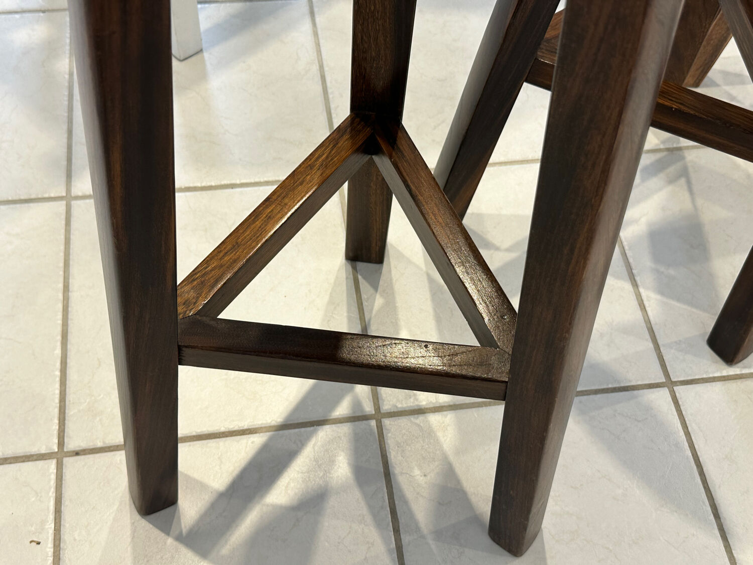 Set of 3 Vintage Brutalist Bar Stools from the 1970s