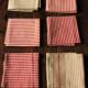 Lot 6 serviettes de table coton rayures matelas vichy rouge beige création