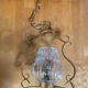 Vintage Molded Glass Suspension + Gold Metal Support #E511