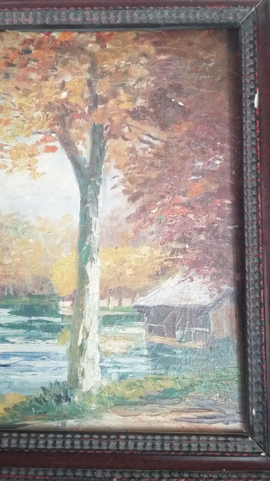 Oil on canvas signed André Couchet Autumn landscape