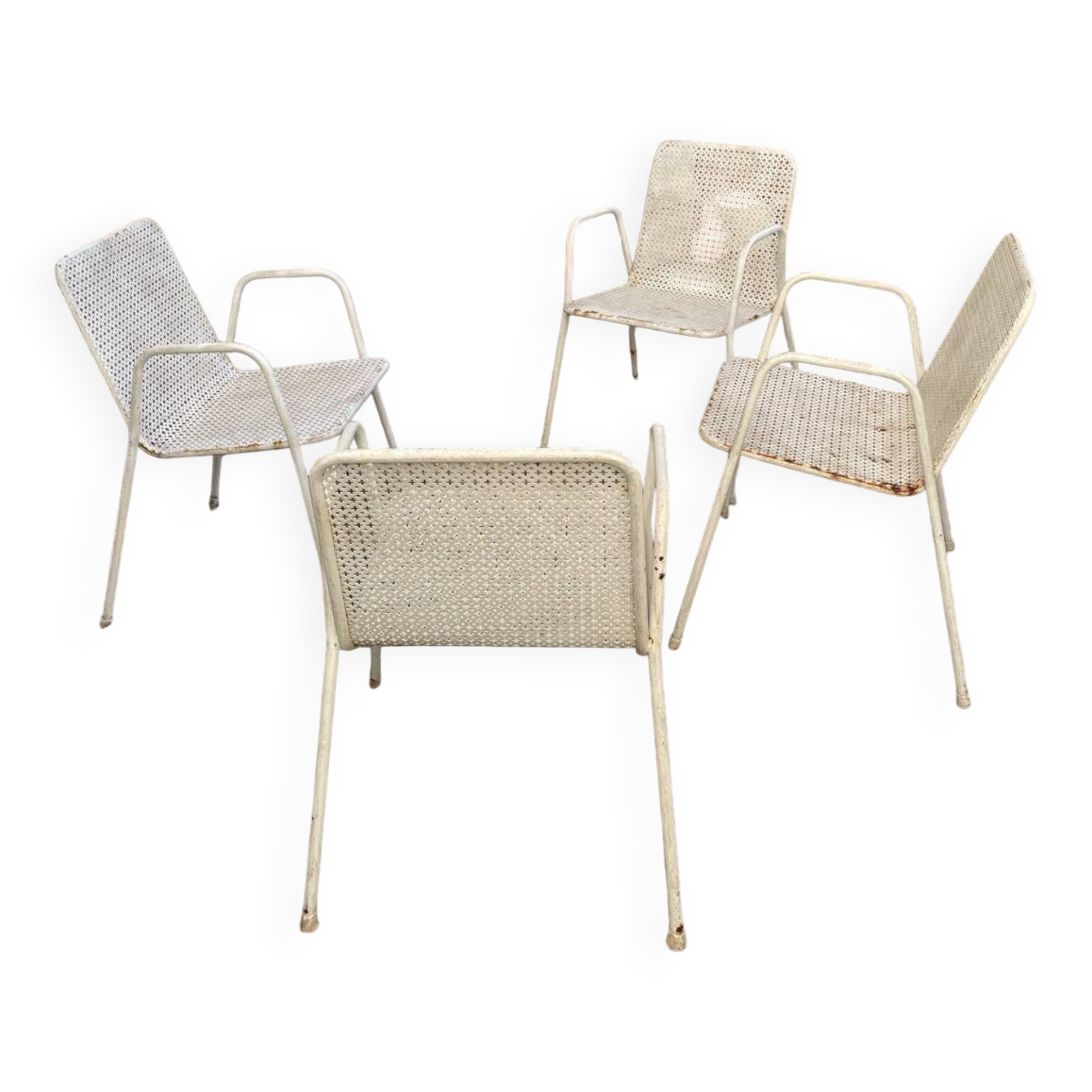 4 fauteuils de jardin style Matégot