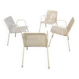 4 fauteuils de jardin style Matégot
