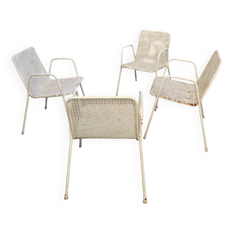 4 fauteuils de jardin style Matégot