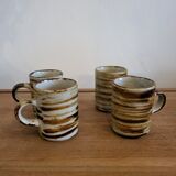 Hand-painted sandstone cups