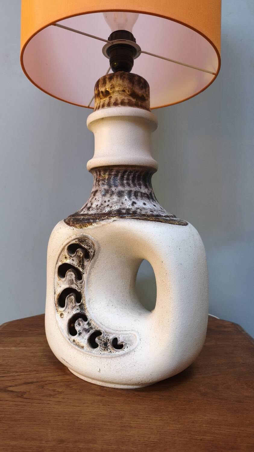 Fat Lav perforated ceramic lamp - vintage 1970