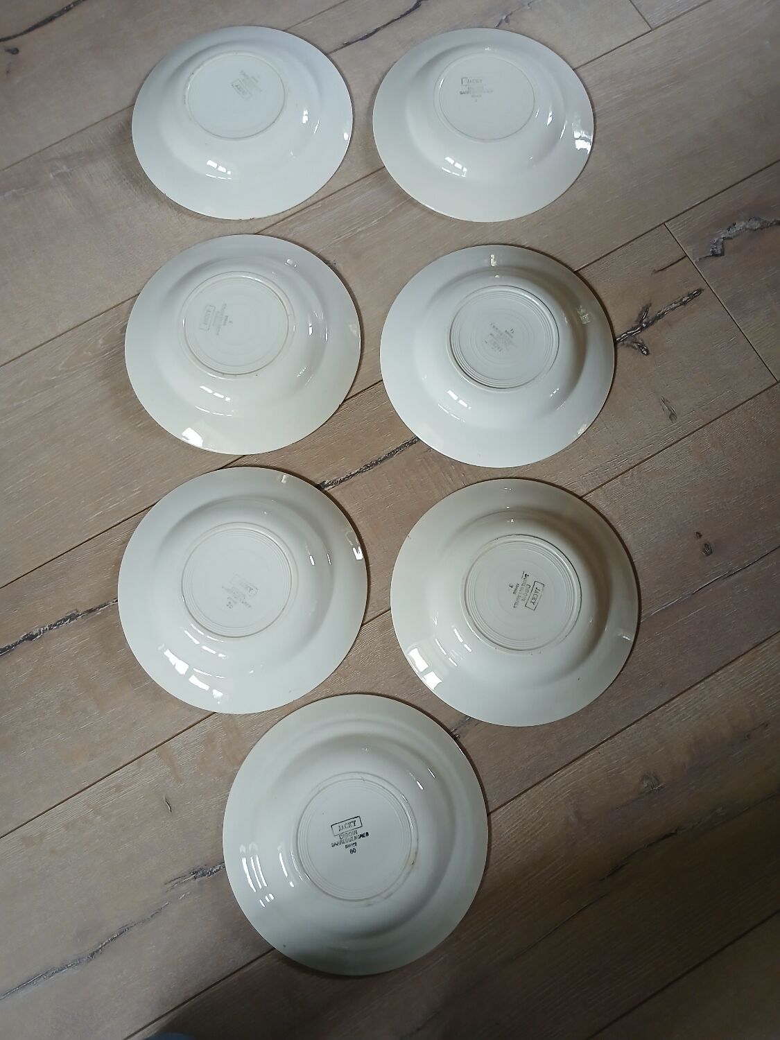 6 antique soup plates from Digoin and Sarreguemines