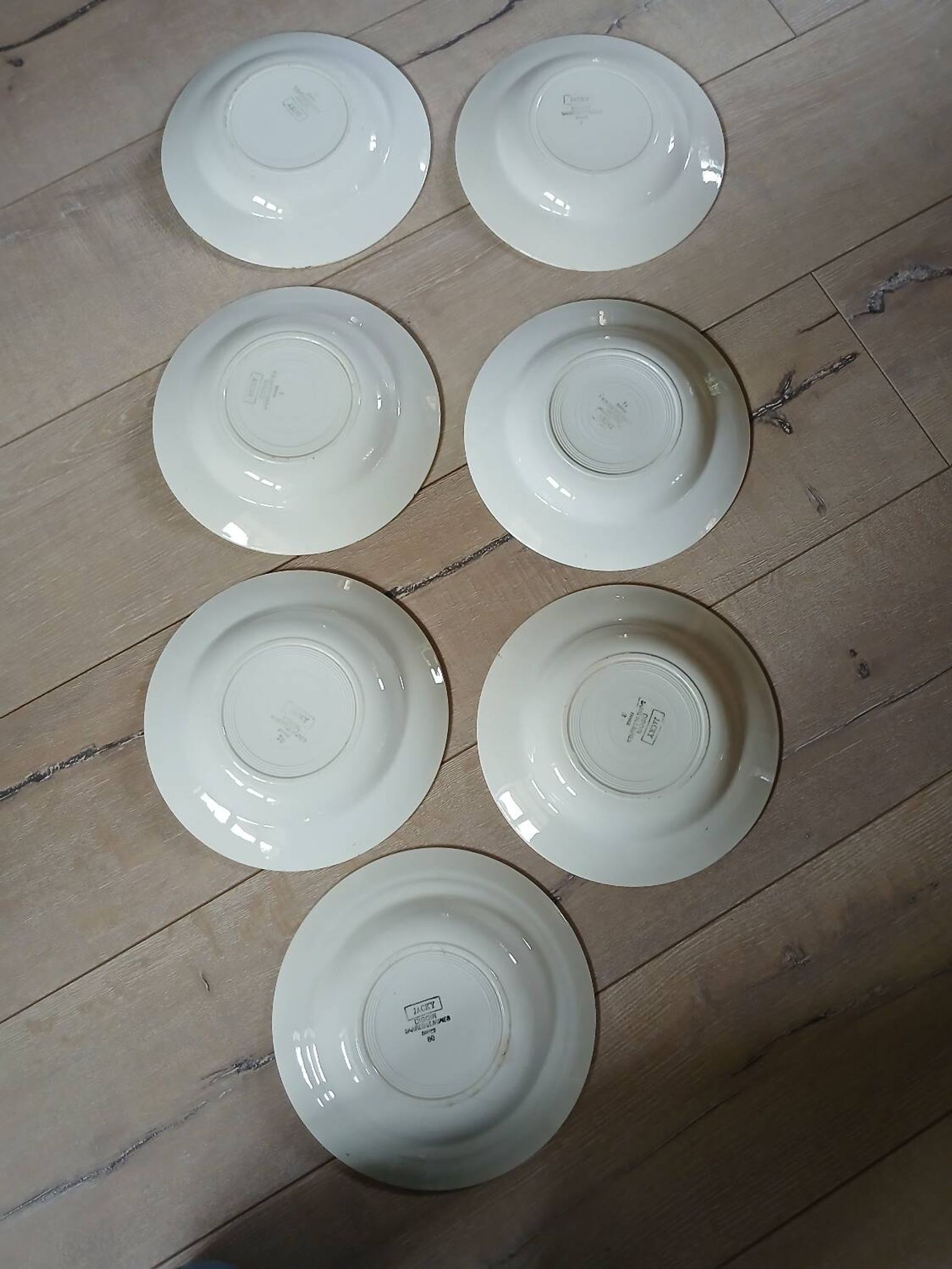 6 antique soup plates from Digoin and Sarreguemines