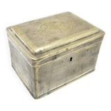 Sugar bowl, historicism, silver-plated brass, Austria, 19th century