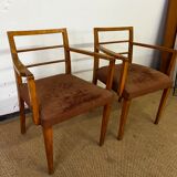 Paire de fauteuils accoudoirs vintage