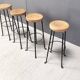 Vintage french wrought iron bar stools, 1960s - set of 4