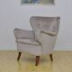 Swedish Velvet Wingback Armchair, 1950s