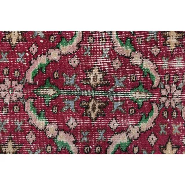 Vintage Turkish Oushak Handmade Wool Cotton Pink Runner 76x200