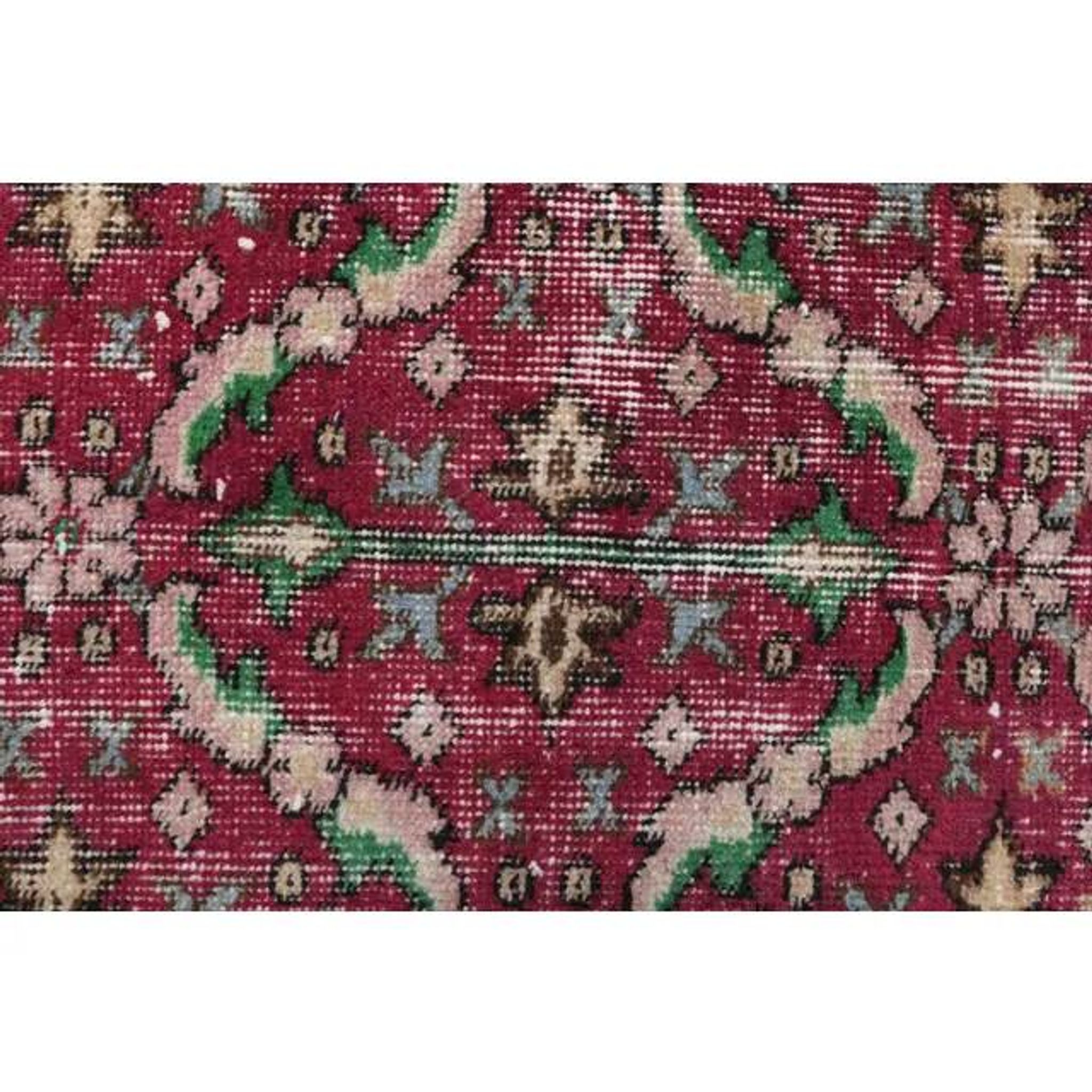 Vintage Turkish Oushak Handmade Wool Cotton Pink Runner 76x200