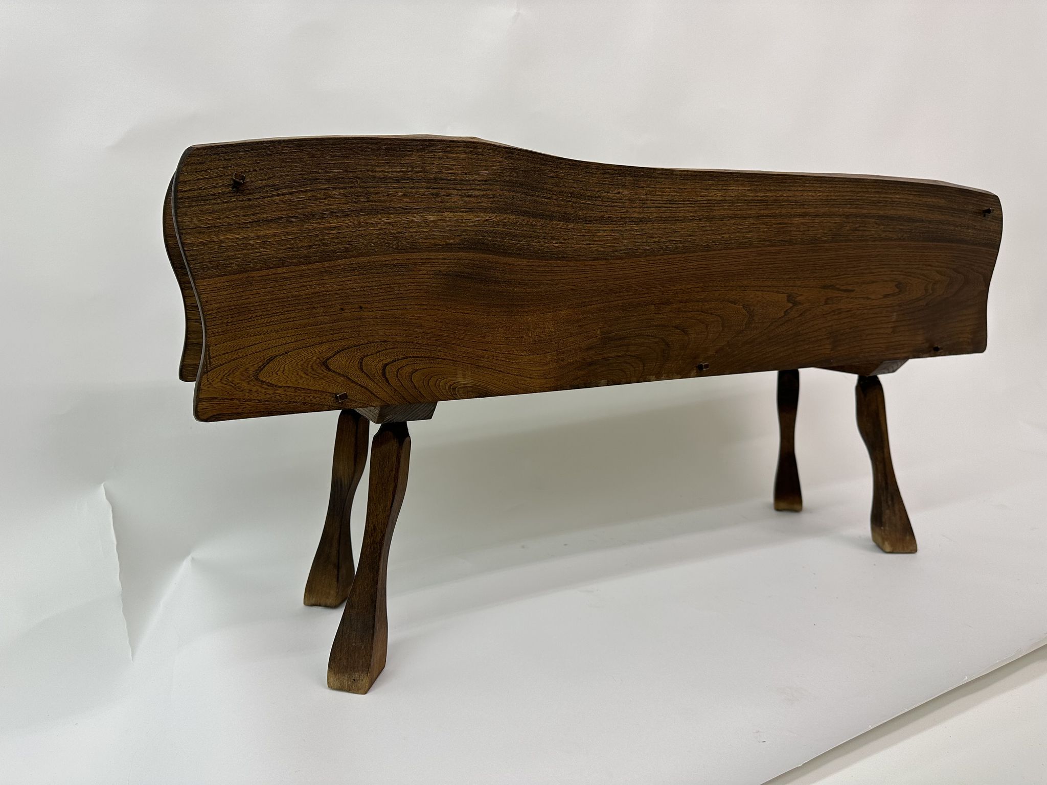 Brutalist solid wooden flower plante, 1970's