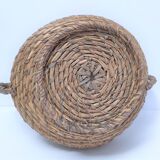 Vase in straw and plant fibers French folk art mid-twentieth century