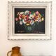 Old oil on canvas depicting a bouquet of flowers