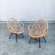 Set of Rattan Lounge Chairs attributed to Rohe Noordwolde, 1960s