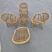 Vintage garden furniture in rattan