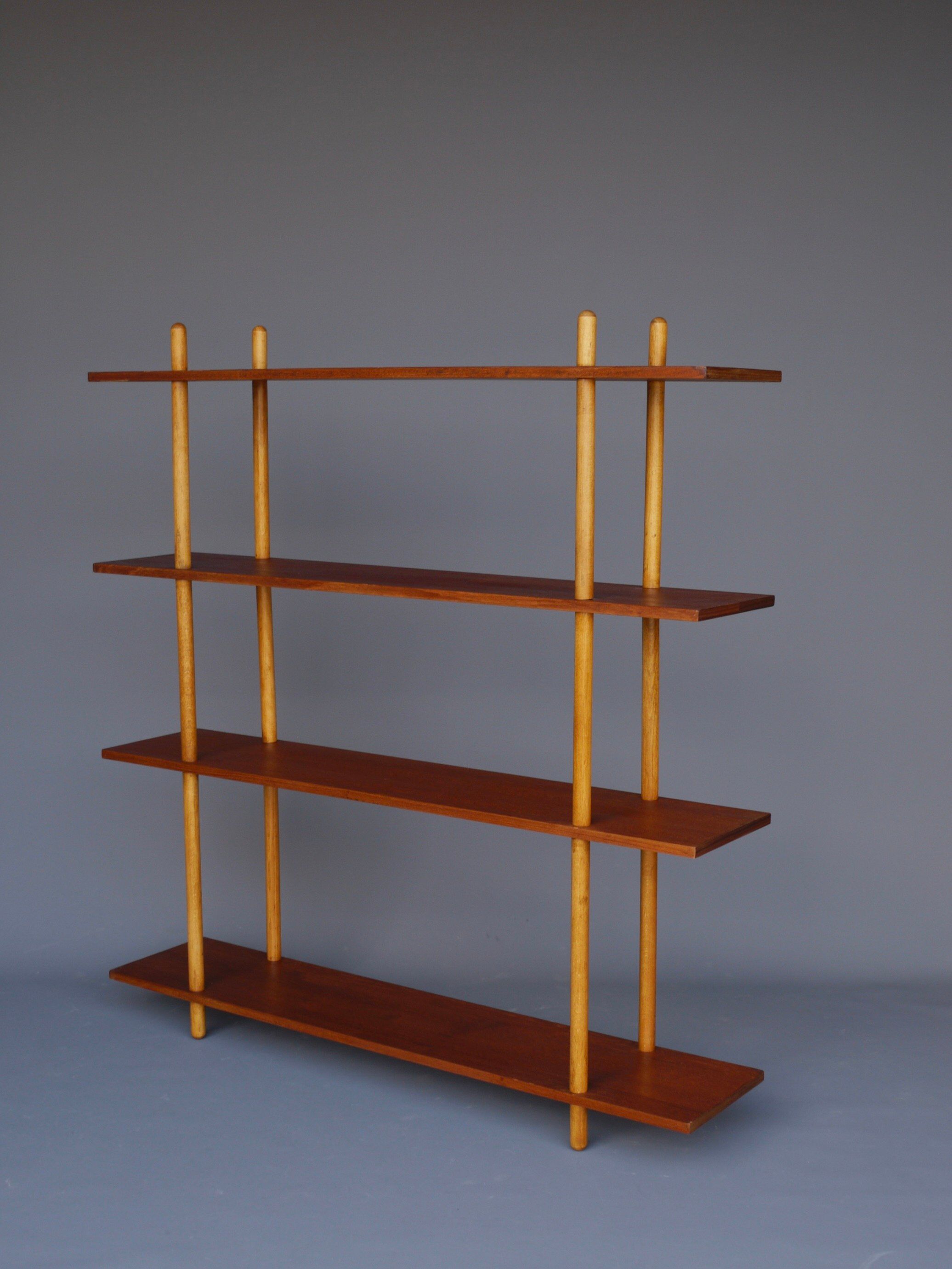 Dutch teak & birch shelving unit