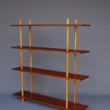 Dutch teak & birch shelving unit