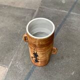 Brutalist mid-century studio pottery vase from La Poterie De La Colombe, 1960s.