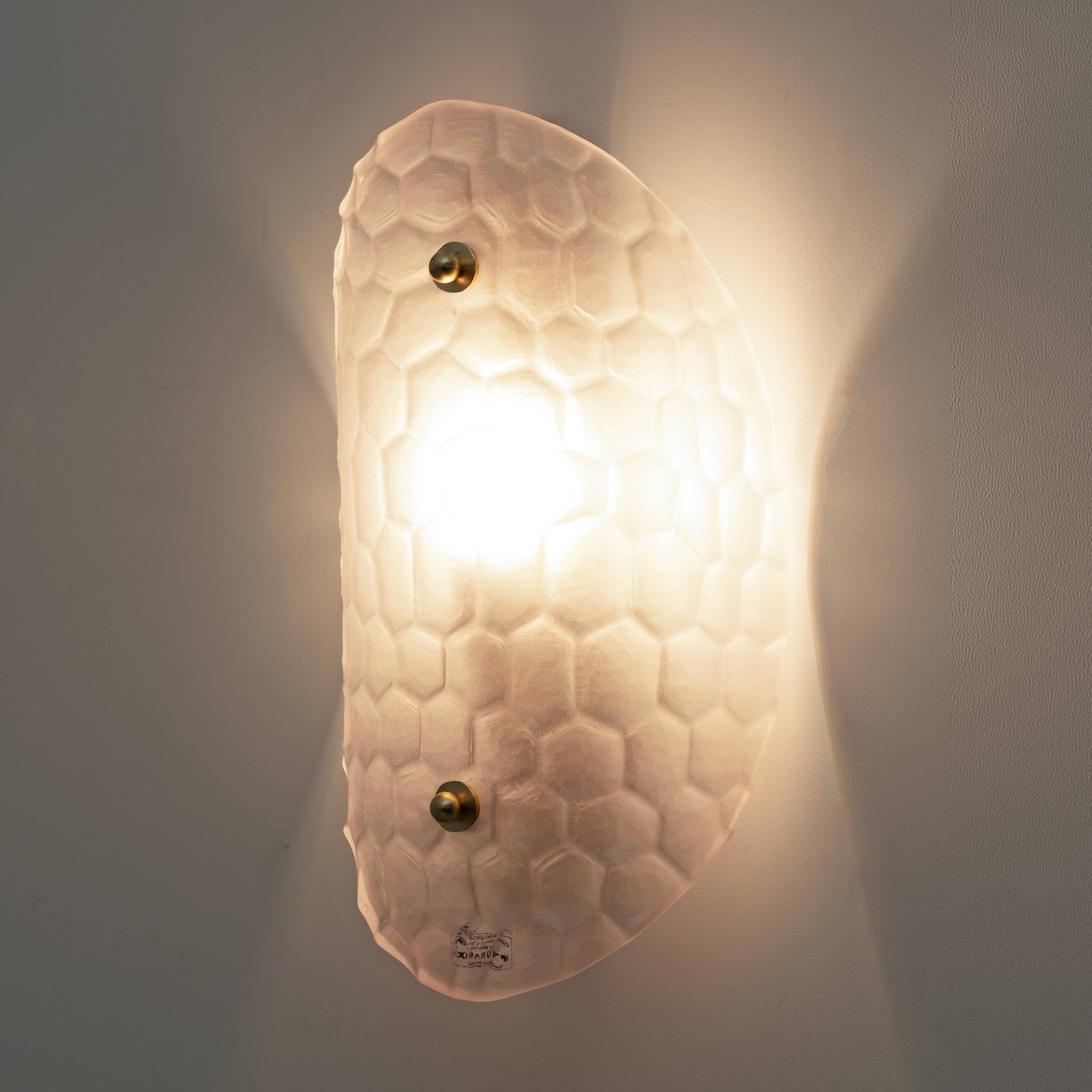 Paire d'appliques modernes en verre de Murano rose clair