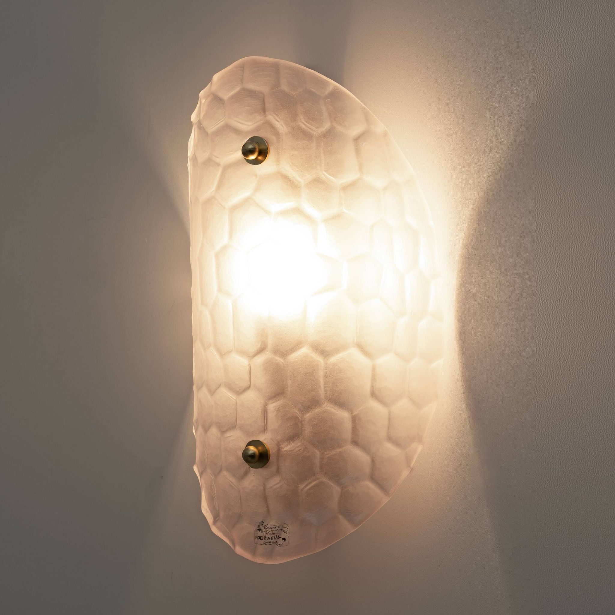 Pair of Modern Light Pink Murano Glass Sconces