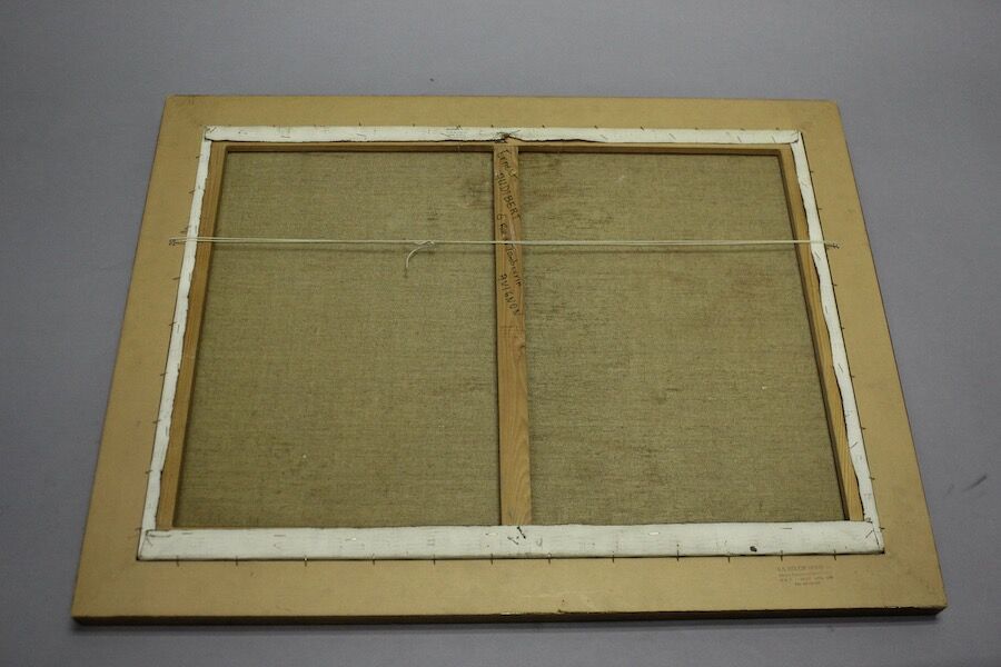 Oil on canvas ernest audibert, still life with fish